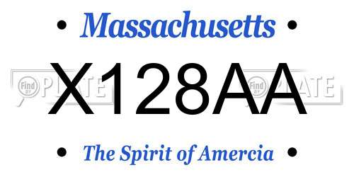 X128AA Massachusetts License Plate