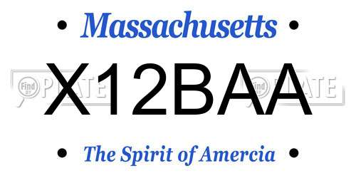 X12BAA Massachusetts License Plate