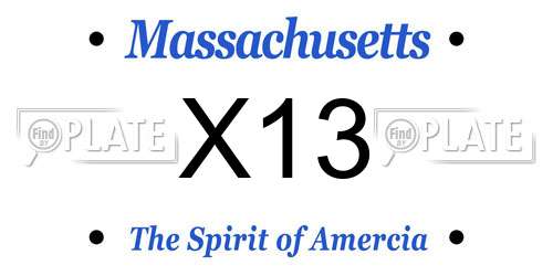 X13 Massachusetts License Plate