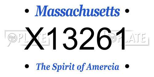 X13261 Massachusetts License Plate