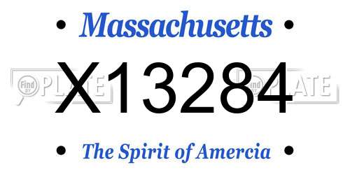 X13284 Massachusetts License Plate