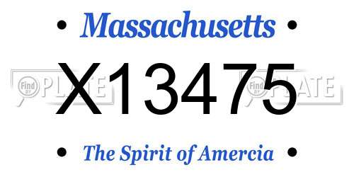 X13475 Massachusetts License Plate