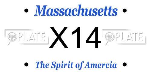 X14 Massachusetts License Plate