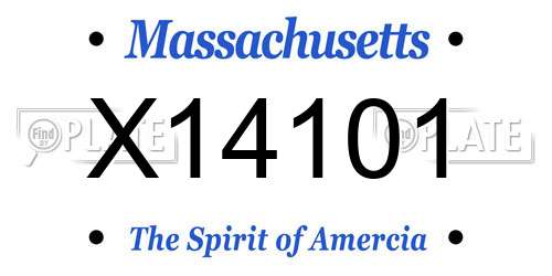 X14101 Massachusetts License Plate