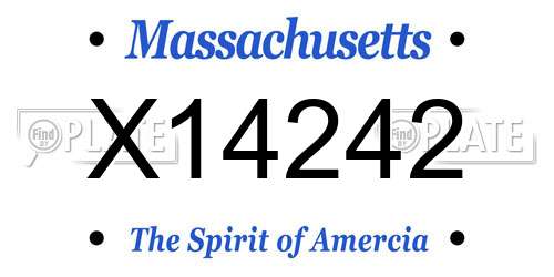 X14242 Massachusetts License Plate