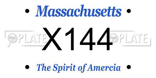 X144 Massachusetts License Plate