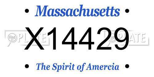 X14429 Massachusetts License Plate