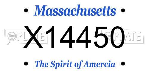 X14450 Massachusetts License Plate