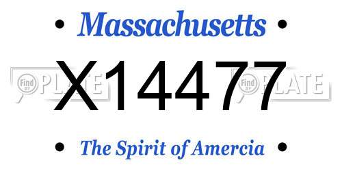X14477 Massachusetts License Plate