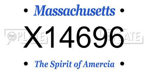 X14696 Massachusetts License Plate