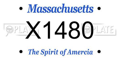 X1480 Massachusetts License Plate