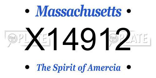 X14912 Massachusetts License Plate