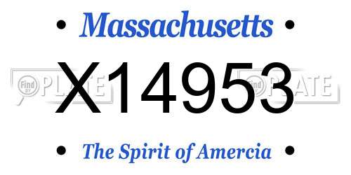 X14953 Massachusetts License Plate