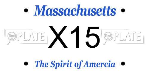 X15 Massachusetts License Plate