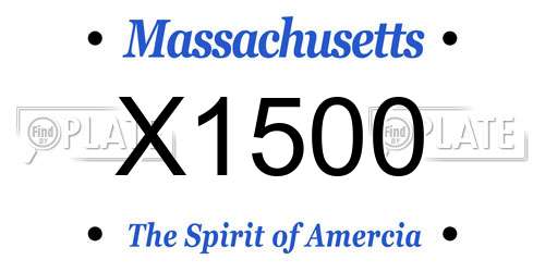 X1500 Massachusetts License Plate