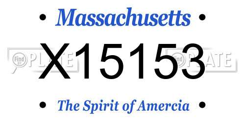 X15153 Massachusetts License Plate