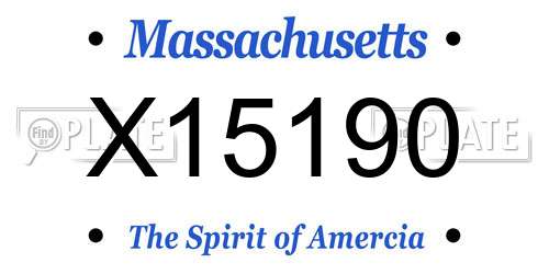 X15190 Massachusetts License Plate
