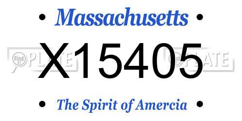 X15405 Massachusetts License Plate