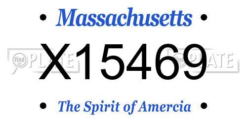 X15469 Massachusetts License Plate