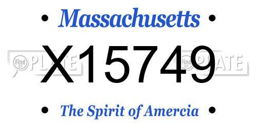 X15749 Massachusetts License Plate
