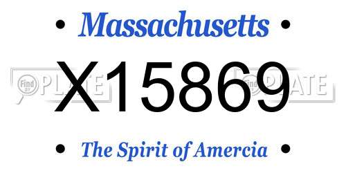 X15869 Massachusetts License Plate