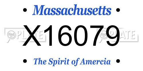 X16079 Massachusetts License Plate