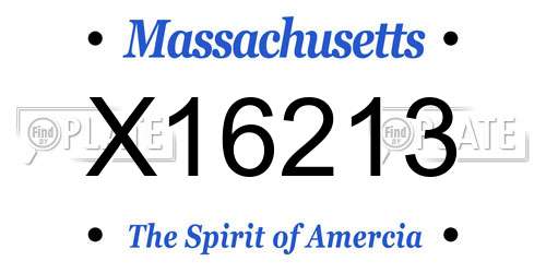 X16213 Massachusetts License Plate