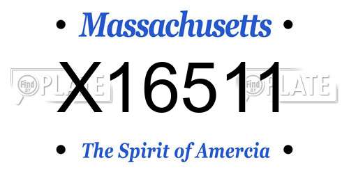 X16511 Massachusetts License Plate