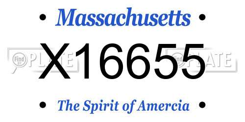 X16655 Massachusetts License Plate
