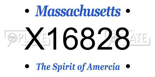 X16828 Massachusetts License Plate