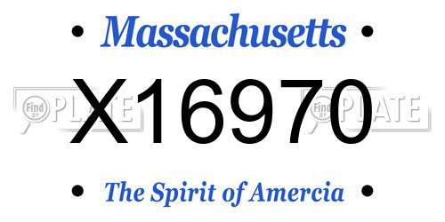 X16970 Massachusetts License Plate