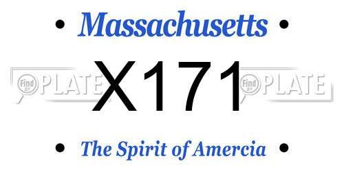 X171 Massachusetts License Plate