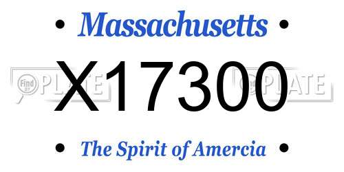 X17300 Massachusetts License Plate