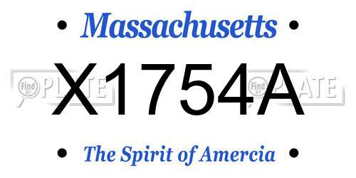 X1754A Massachusetts License Plate