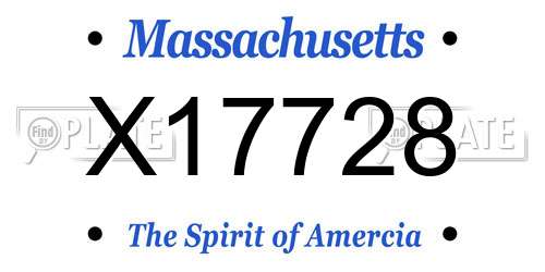 X17728 Massachusetts License Plate