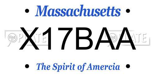 X17BAA Massachusetts License Plate