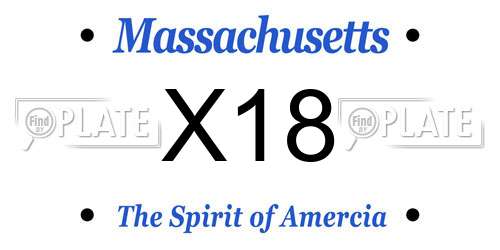 X18 Massachusetts License Plate
