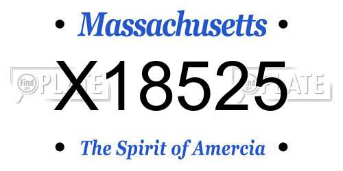 X18525 Massachusetts License Plate