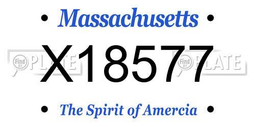 X18577 Massachusetts License Plate