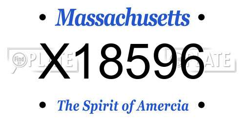 X18596 Massachusetts License Plate