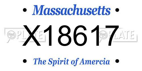 X18617 Massachusetts License Plate