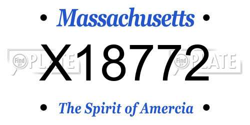 X18772 Massachusetts License Plate