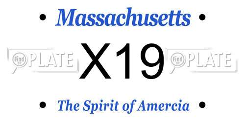 X19 Massachusetts License Plate