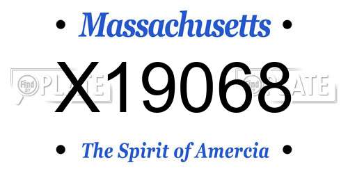X19068 Massachusetts License Plate