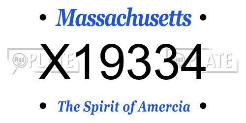 X19334 Massachusetts License Plate