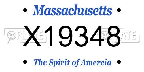 X19348 Massachusetts License Plate