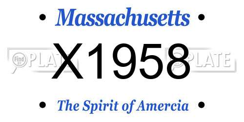 X1958 Massachusetts License Plate