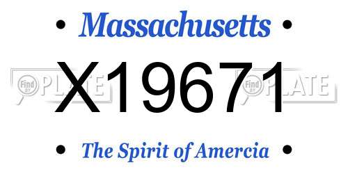 X19671 Massachusetts License Plate