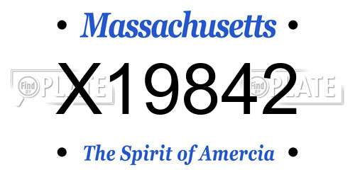 X19842 Massachusetts License Plate