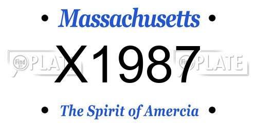 X1987 Massachusetts License Plate
